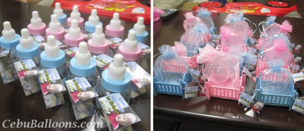 Baby Bottle & Crib (Blue & Pink) Birthday Giveaways