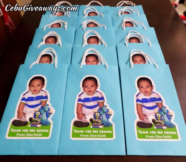 Personalized Monster's University Loot Bags for Xian Keith's Birthday