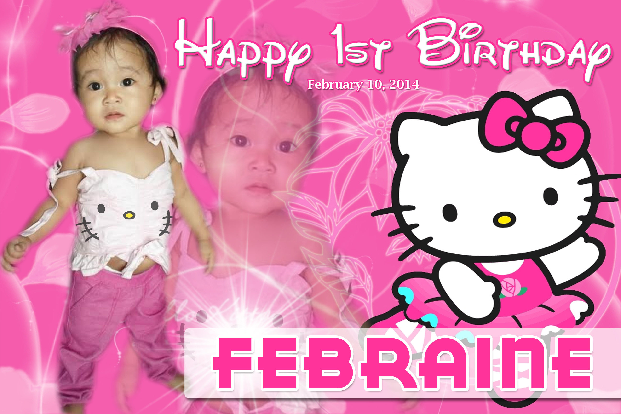 Febraines 1st Birthday Hello Kitty Tarpaulin